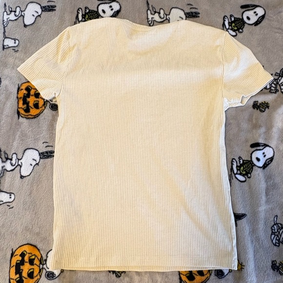 American Eagle Outfitters banana yellow Ribbed Tee - Picture 2 of 4